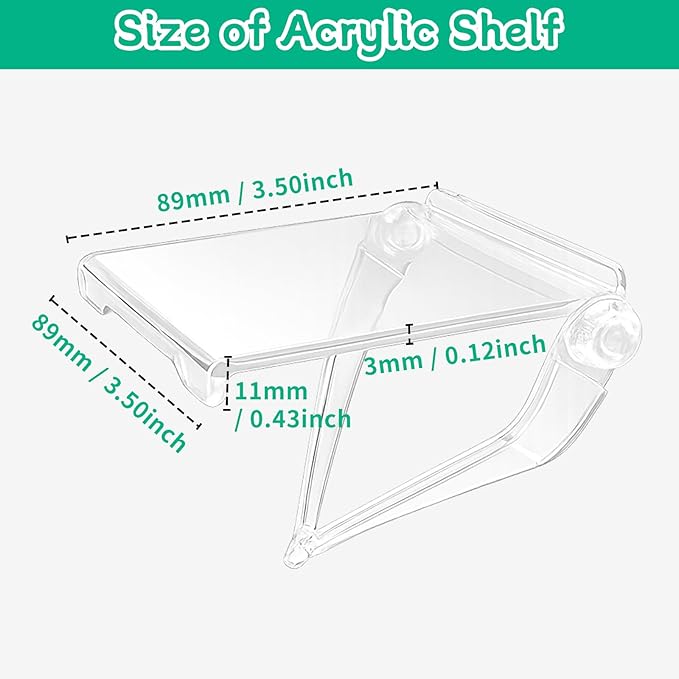 6PCs Acrylic Display Risers Stand Computer Monitor Clear Display Shelf Computer Screen Decor for Mini Figurine Home Office Desk Figures Organizer