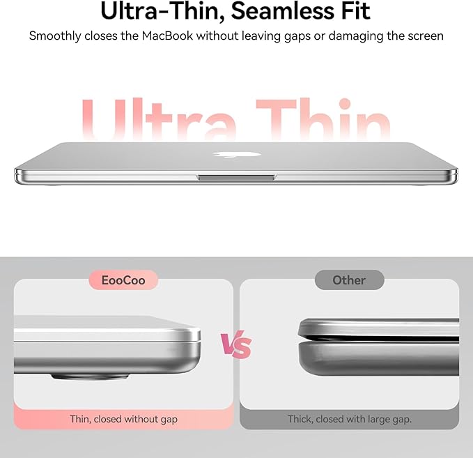 EooCoo Premium Keyboard Cover Skin Protector, Laptop Accessories Compatible with 2026 2025 2024 2023 2022 2021 M5-M1 Pro/Max MacBook Pro 14/16, M5-M2 MacBook Air 13/15, 2026 MacBook Neo 13, Pink