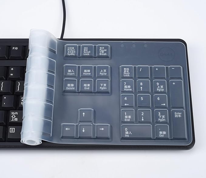 Keyboard Cover for Dell KB212-B KB4021 Slim USB 104-Key Keyboard, Dell KB212-B Keyboard Skin Protector - Clear
