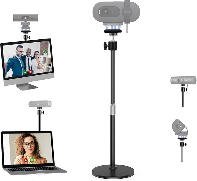 Magnetic Webcam Light with Stand,10 Inch Ring Light with Adjustable Desktop Mount Holder Compatible with Logitech C920 StreamCam C922 C930e C925e C615 Brio 501 301 101 4K C270 C310 webcams