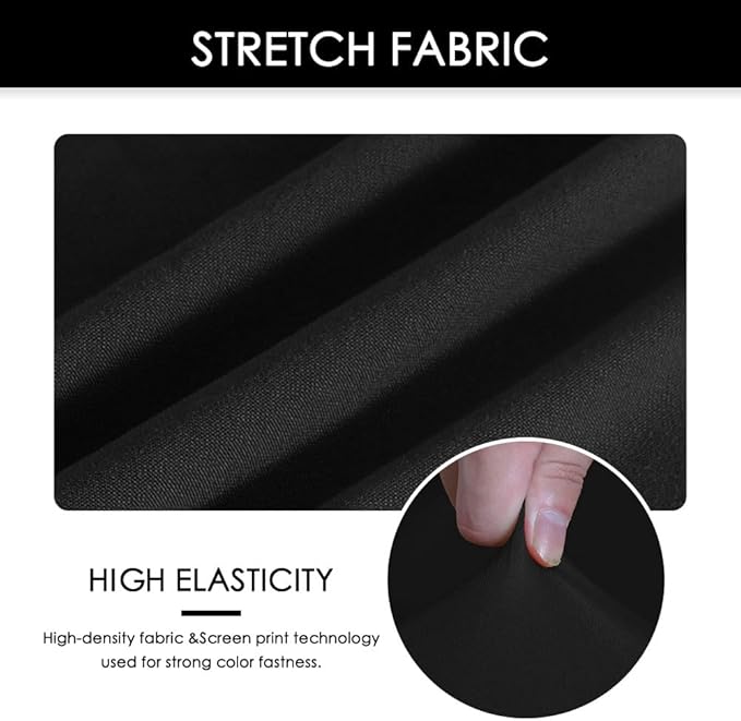 Office Chair 4 Pieces Seat and Back Cover with Armrest Covers Stretch Black Split Office Desk Chair Slipcovers Washable