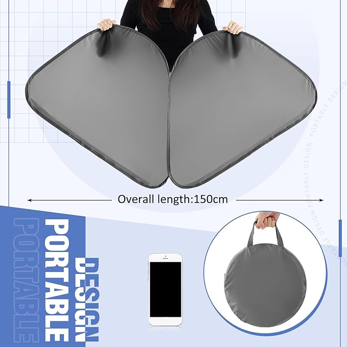Juexica Foldable Office Cubicle and Desk Shade, Portable 27.5 Inch Cubicle Shade Canopy for Light Sensitive Workers, Block Light and Airflow, for Working Partitions Corner Privacy Accessories(Gray)