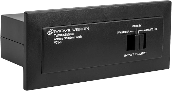3-Position Antenna Switch Box with 3 Inputs & 1 Output for TV/AUX-SAT/Cable