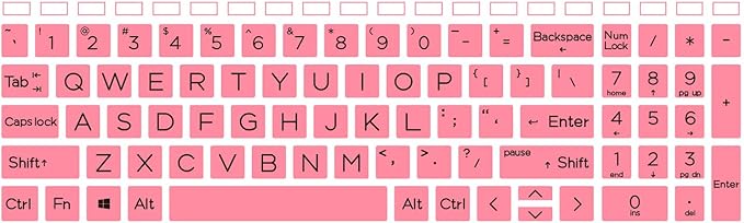 Keyboard Skin Compatible for 15.6" HP Laptop 15-fc 15-fd 15z-fc, HP Pavilion 15 15-eg/eh/er 15t-eg200/eg300 15z-eh300, HP Pavilion 17z 17z-cp000 17z-ca200 17-cn 17-cp (Large Letters, Pink)