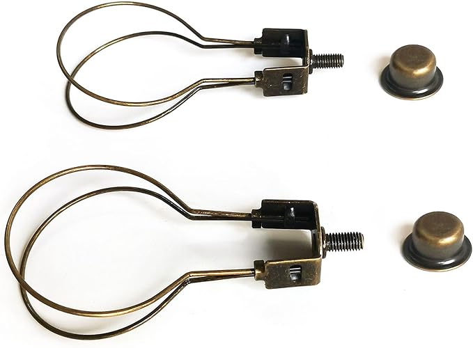 GY & CK® Lampshade Clip on Adapter, Lamp Shade Light Bulb Clip Adapter, Lamp Shade Holder for Light Bulbs Attaching Finial Antique Brass