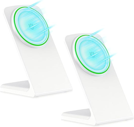 2 Pack Magnetic Wireless Charger for iPhone 15W Phone Charger Stand for iPhone 17/16/15/14/13/12 Series (Lunar White)