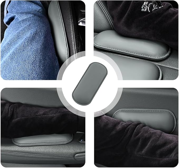Stacool 2PCS Car Door Armrest Pads,Soft Leather+Memory Foam Car Knee Pads for Arm Support&Protect Elbow and Knee,Universal Car Elbow Pads Car Accessories Interior (Gray)