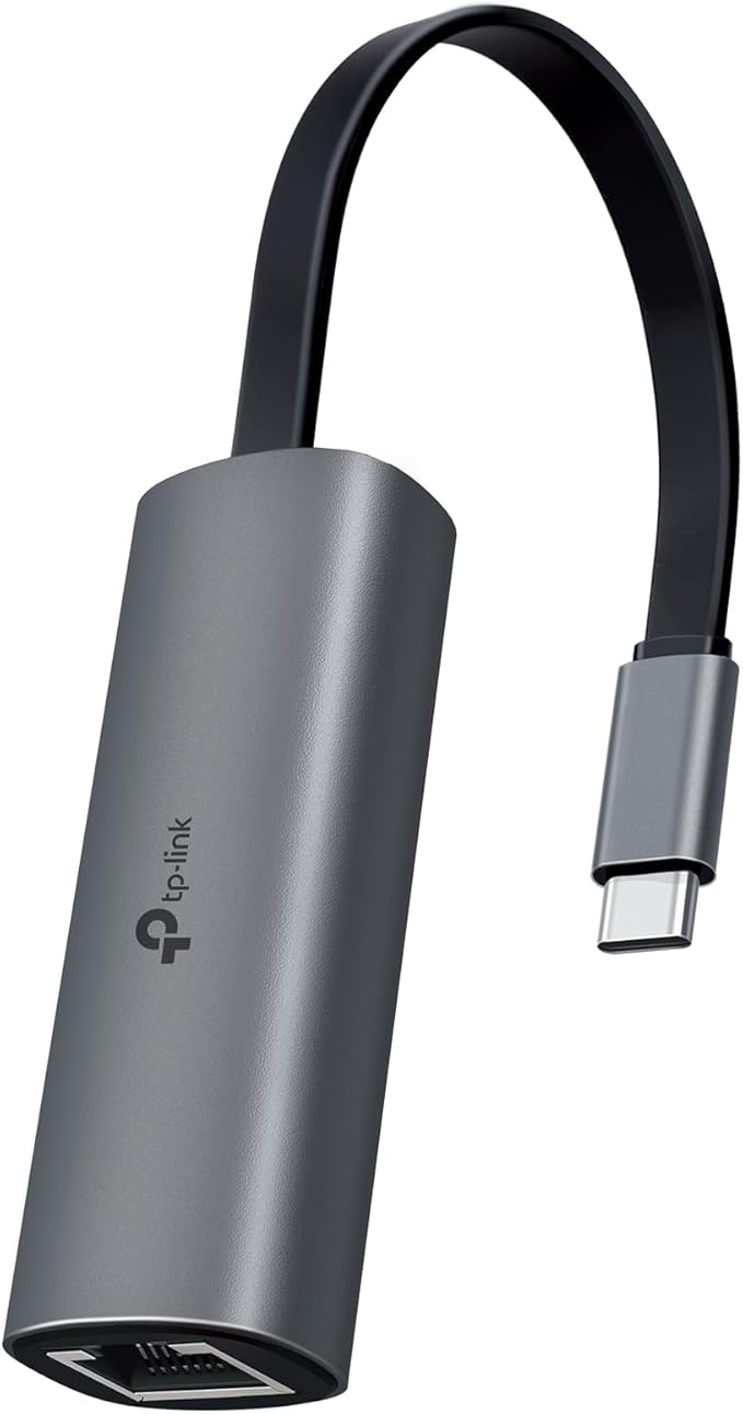 TP-Link USB C to Ethernet Adapter, 2.5 G Plug & Play Network Adapter | Type-C to RJ45 | Aluminum Alloy Case | Thunderbolt 4/3 Compatible for MacBook Pro/Air, iPad, iPhone 16 Pro/Max and More (UE302C)