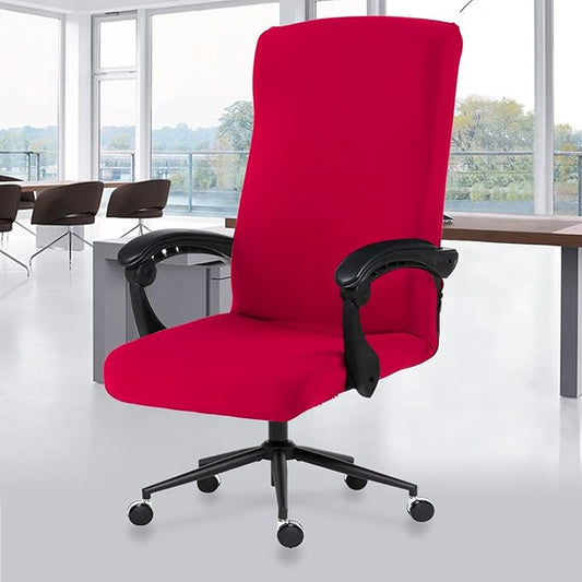 Stretch Computer Office Chair Cover with Durable Zipper - Universal Washable Removable Spandex Rotating Boss Chair Slipcovers - Anti-dust Soft Desk Chair Seat Protector for Dogs, Cats, Pets