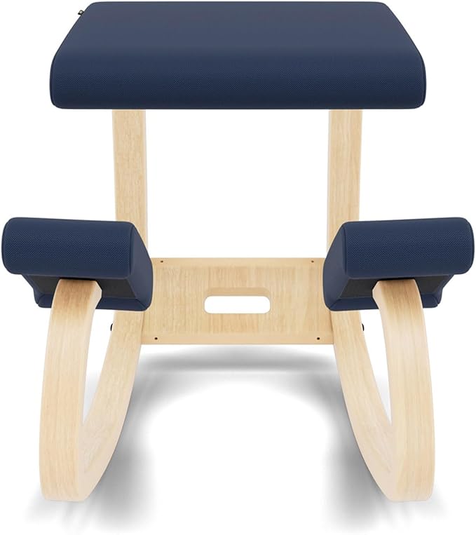 Varier Variable Natural/Blue Ergonomic Office Kneeling Chair for Desk – Back Pain Relief, Rocking Seat for Home, Study & Posture Support – 10 Year Quality Guarantee