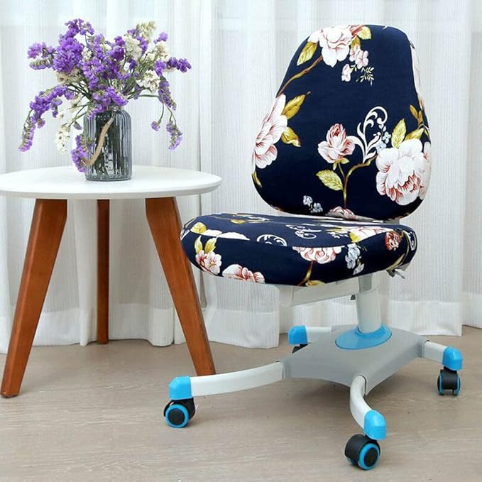 VIOKKO Office Chair Cover Stretchable Computer Desk Chair Seat Covers Anti-Dust Universal Split 2 Piece Rotating Swivel Chair Slipcover Protector (Peony)