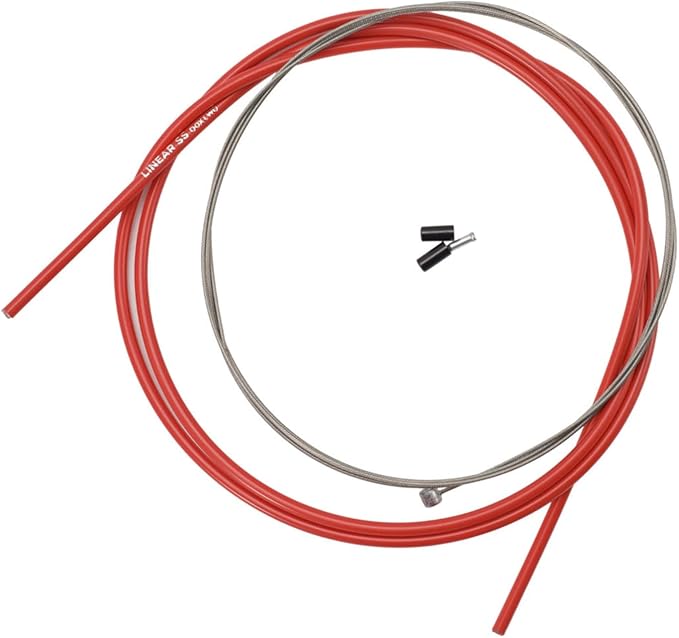 Box One/Two Linear Bicycle Brake Cable Housing Kit with 1 Set Bike Brake Line, 1 Piece Bike Cable Housing with 2 Alloy End Caps Compatible for All V Brakes