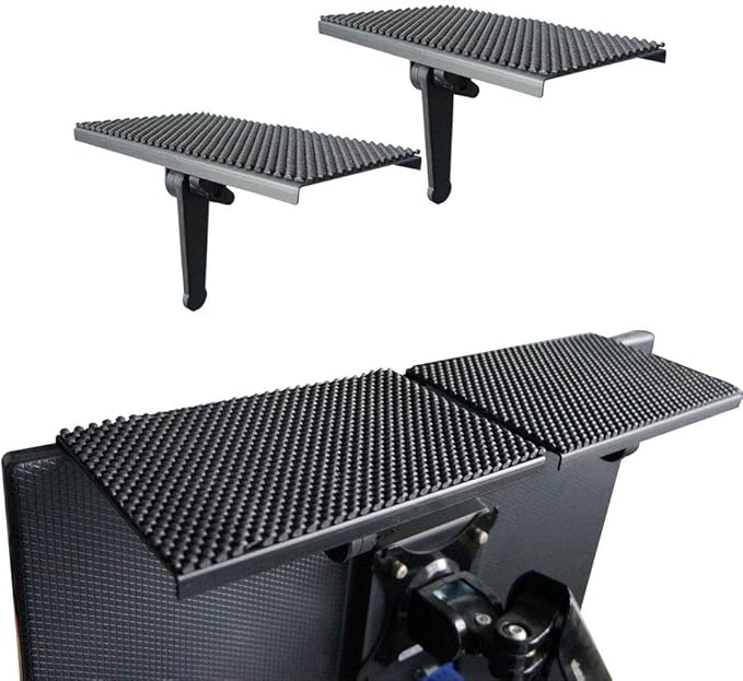 TV Top Shelf Wide Platform Solid Screen Shelf Adjustable Mount Desktop PC Monitor for Streaming Devices, Media Boxes, Speakers and Home Decor,Black(8inch 2pack)