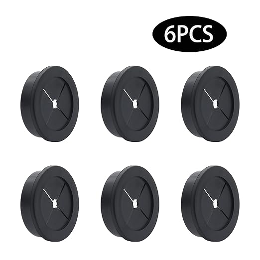 6 Pcs 40mm / 1-9/16 Inch Black Cable Cord Grommets, Rubber Desk Grommets for Table Computer Desk Wire Organizer TV Console and Other Furnitures Cover