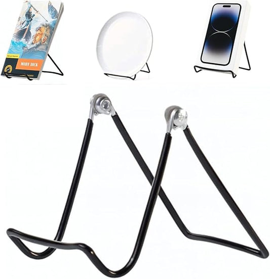 KINGDOM SOLUTIONS MADE IN USA 2-Pack Adjustable Black Metal Easels - Book Stand - Sturdy Plate Stand for Art, Pictures, Books, Frames - Unique on the Market