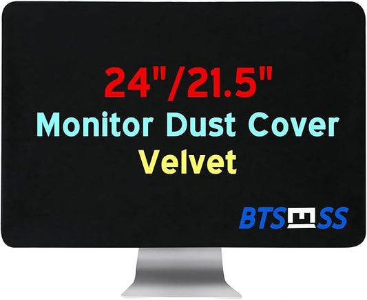 21.5" 22" 23" 24" Computer Monitor Dust Cover,Black Screen Protective Sleeve Compatible with iMac 21.5-24 Inch Desktop Computer, Anti-Static Dustproof LCD/LED/HD Panel Case,Velvet