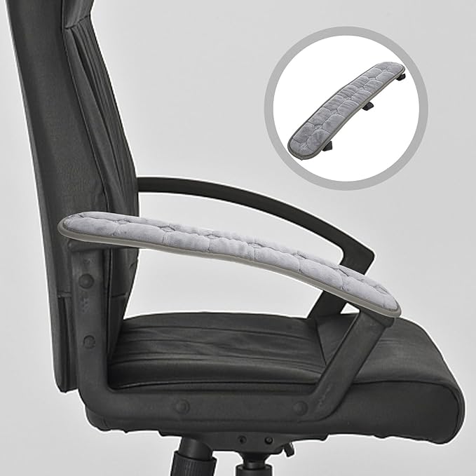 Garneck Office Chair Arm Covers Elastic Comfortable Chair Armrest Pad Grey Gaming Armrest Cushion Pillow Cover Support for Elbow Forearms Office Home