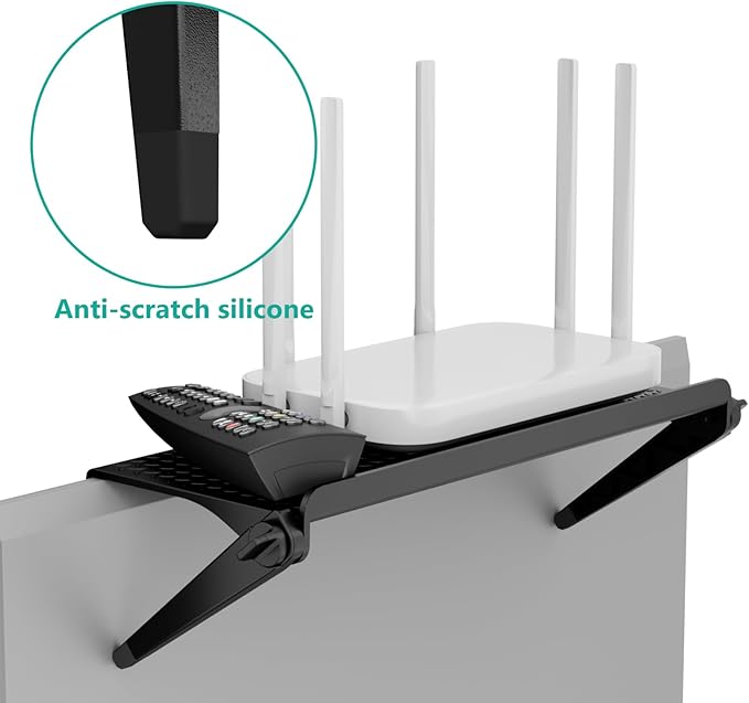 WALI Soundbar Mount, 2 Pieces No Drilling TV Top Shelf for Sound Bar, Universal Floating TV Monitor Shelf for Router, Sound Bar Mount Fits Samsung, Sony, LG, Bose, Up to 13.2Lbs, 23.6"x4.7"(TSP002-2B)