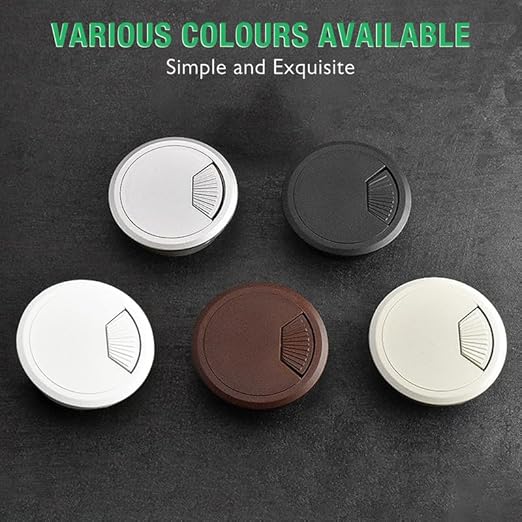 EASYEAH 5 Pcs Desk Grommet 2-1/16" / 53 mm, Desk Cord Hole Cover, Cable Grommet ABS Plastic, Desk Hole Grommet for Home & Office Pc, Detachable Adjustable Cable Cord Organizer-Light Grey
