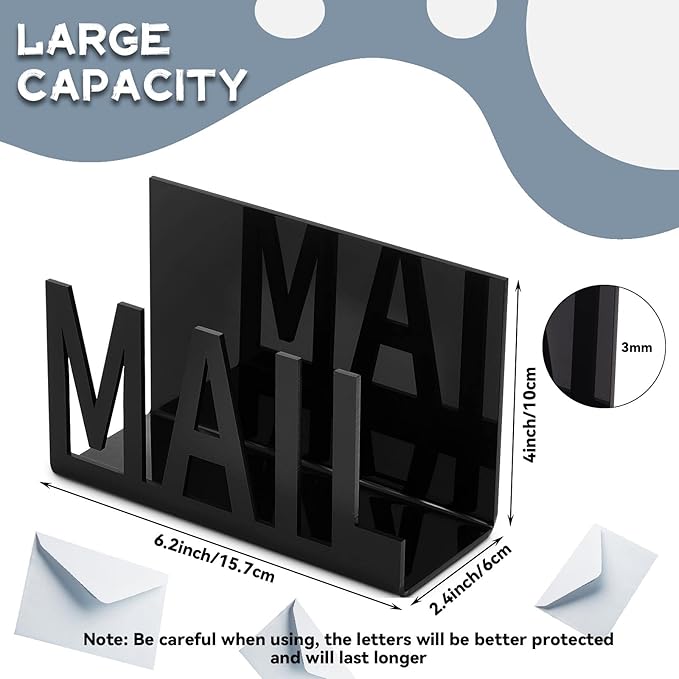2 Pcs Mail Bill Organizers Holders for Desk Mail Holder Countertop Hollow Sorter Letter Decorative Bill and Desk Vertical Envelope Holder