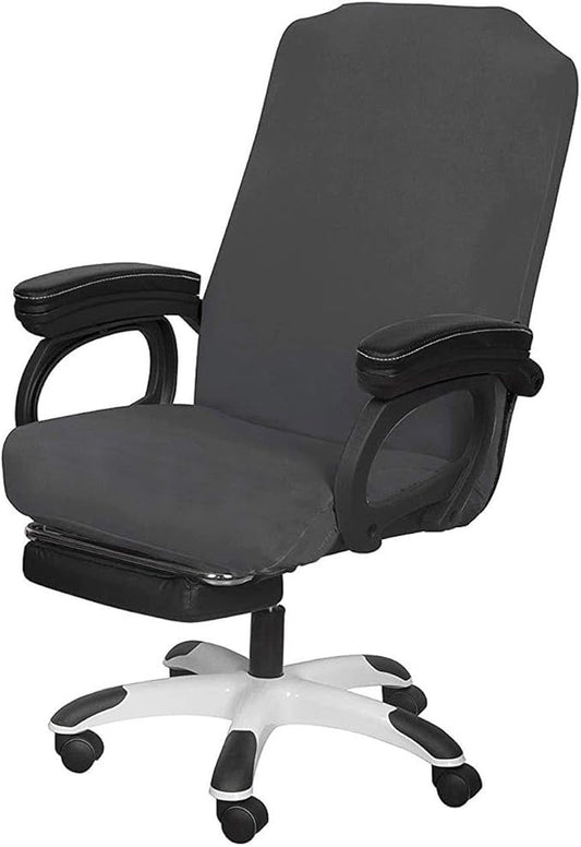 SARAFLORA Office Chair Cover- Large, Grey- Removable Computer Chair Cover for Office Chair with Zipper for Universal Rotating Chair Desk Chair Cover High Back Chair Seat Washable Protector for Pets