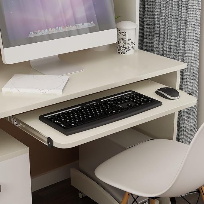 FAVOMOTO Drawer Slides, Underdesk Keyboard Tray Slides Drawer Glides Full Extension Drawer Slides Dresser Glides Keyboard Tray Under Desk Slide for Cabinet Furniture Hardware Accessories