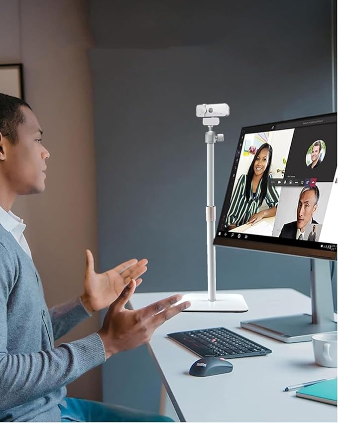 AceTaken White Webcam Magnetic Stand Holder for Logitech Brio 100, Brio 300,Brio 500,C270,C310 webcams