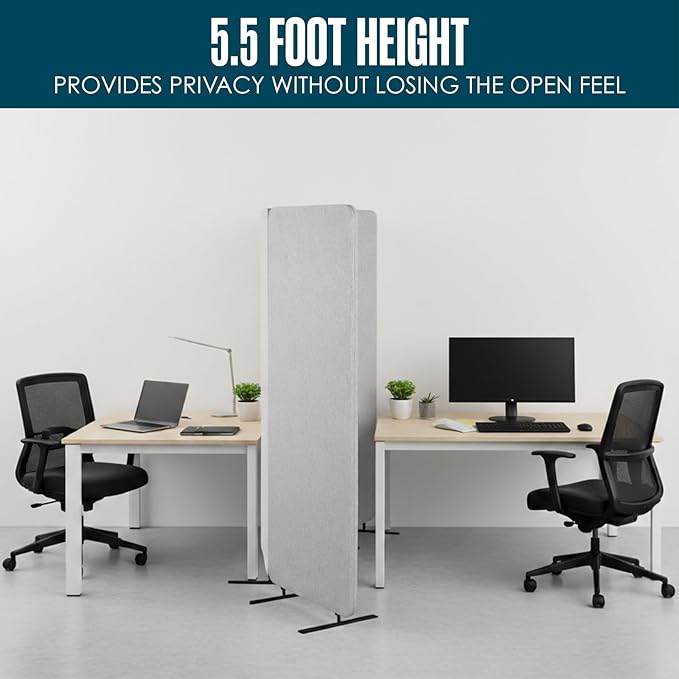 Houseables Partition Wall, Soundproof Room Dividers, Office Partitions, Sound Proof Dividers, Office Privacy Panel, Acoustic Privacy Panels, Noise Dampening Walls, Separator, Grey, 3PC, 72x67