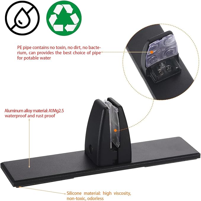 Sneeze Guard Support Clamp for 1/8" To 1" Thick Panel, 2-Pack Heavy Duty Aluminum Partition Clamp for Room Divider, Desk Partition, Privacy Panel, Acrylic Panels Or Plexiglass Shield(Black)