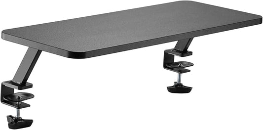 Kantek Ergonomic Mounted Computer Monitor Riser Stand, Floating Desk Shelf, Clamp On Base, 25.6" X 10.2" X 5.1", Black