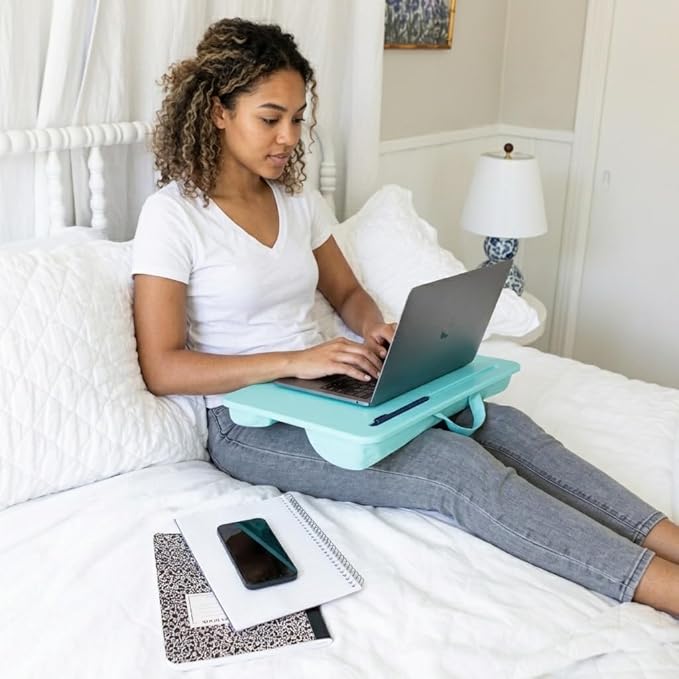 LAPGEAR Original Lap Desk – Fits Up to 17” Laptops – Aqua Sky – Style No. 45159