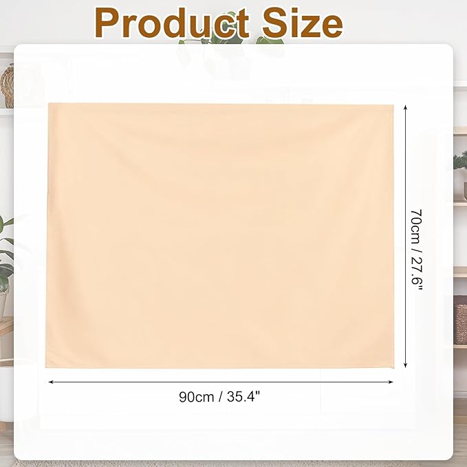 uxcell Cabinet Curtains, Dust Proof Privacy Drape Short Curtain, Hook & Loop Under The Desk Skirt for Kitchen Bathroom Closet Storage Room (35.4" W x 27.6" H, Beige)