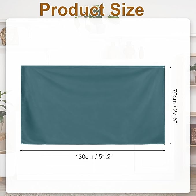 uxcell Cabinet Curtains, Dust Proof Privacy Drape Short Curtain, Hook & Loop Under The Desk Skirt for Kitchen Bathroom Closet Storage Room (51.1" W x 27.6" H, Green)
