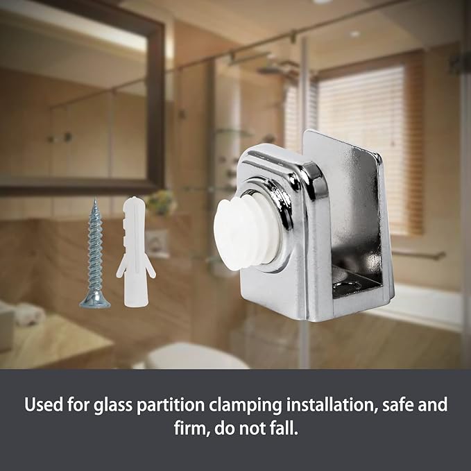 Aopin Glass Shelf Bracket Glass Clamp Holder Glass Shelf Holders Support Glass Clamp Bracket Shelf Clip Clamp, Suitable for 5-8 mm / 0.19-0.3 inch Thick CGlass Screen Clip Holder 10 PCS