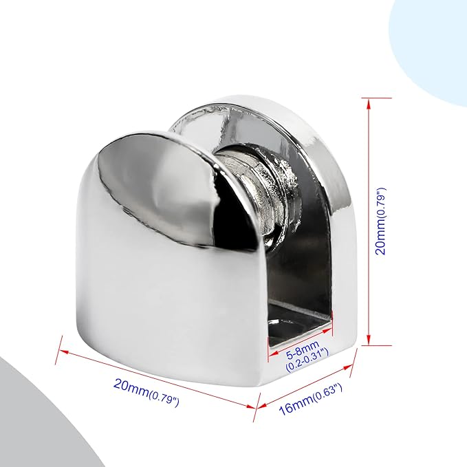 Aopin Glass Shelf Bracket Glass Clamp Holder Glass Shelf Holders Support Glass Clamp Bracket Shelf Clip Clamp, Suitable for 5-8 mm / 0.19-0.3 inch Thick CGlass Screen Clip Holder 10 PCS