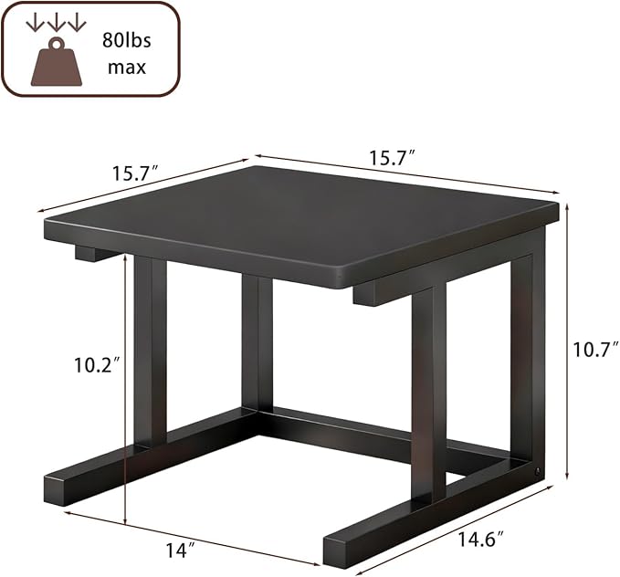 Desktop Printer Stand, 15.7″x 15.7″ 2-Tier Large Printer Shelf fit 3D Laser Printer/Scanner/Fax Machine, Industrial Storage Rack for Home Office Storage, Black P4040-B