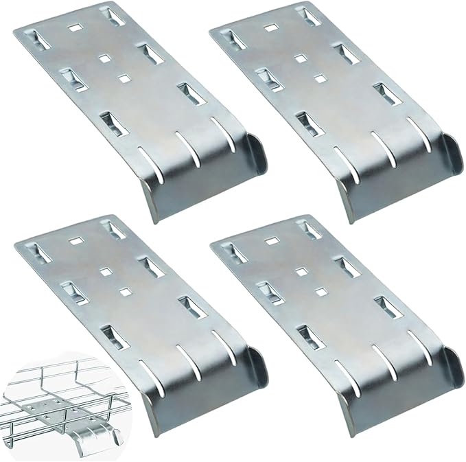 4Pcs Wire Mesh Cable Tray Cable Guider, 90mm Wide Waterfall Shape Metal Cables Guider for Tray Dividing & Cable Routing