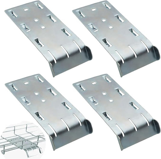 4Pcs Wire Mesh Cable Tray Cable Guider, 90mm Wide Waterfall Shape Metal Cables Guider for Tray Dividing & Cable Routing