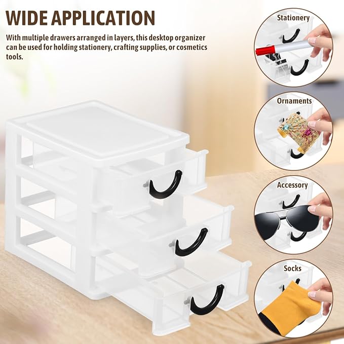 SEWACC Mini Plastic Drawers Organizer Clear Desktop Storage Drawers Containers for Home Office