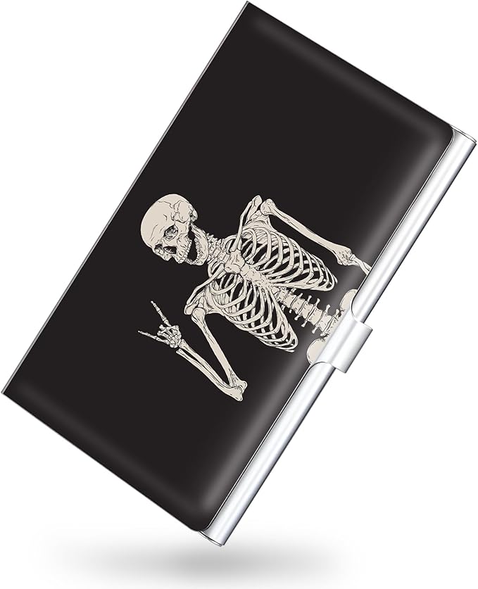 Business Card Holder，Color Printing Men's and Women's Business Card Case，Ultra-thin Metal Business Card Organizer，Carry-on Pocket Wallet Business Card Holder