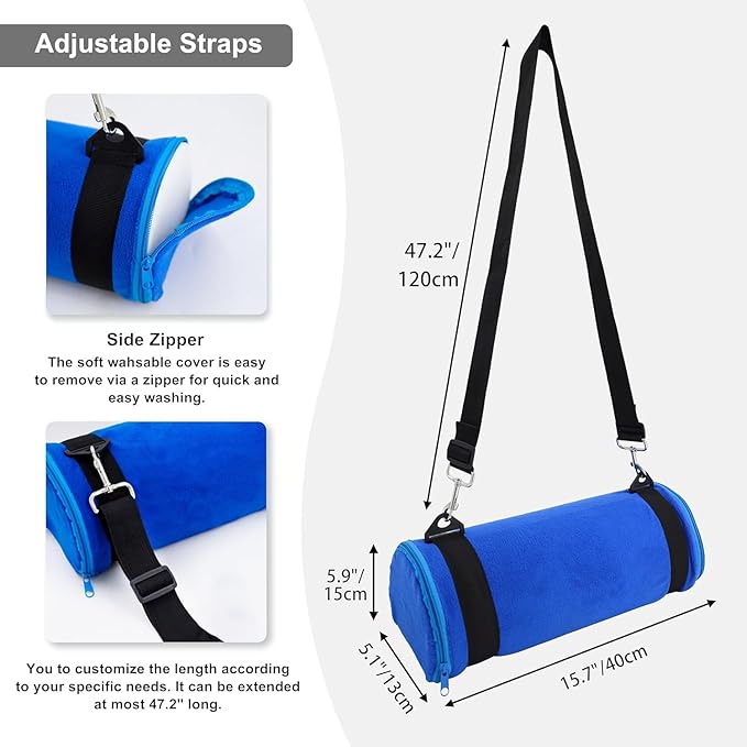 Car Seat Footrest for Children, Strap-On Car Seat Leg Support Pad, Footrest for Children Ideal for Long Road Trips, Car Seat Footrest for Children—（Blue）