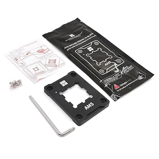 AM5 CPU Contact Frame V2, Anti-Bending Secure Frame, All-Aluminum CNC, Even Pressure, for AMD AM5 Socket, Includes L-Shaped Screwdriver