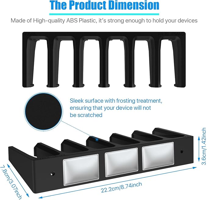 RUSFOL Solid ABS 6X Standard PMAG Wall Mount, Mag Holder, Home Magazine Storage Rack