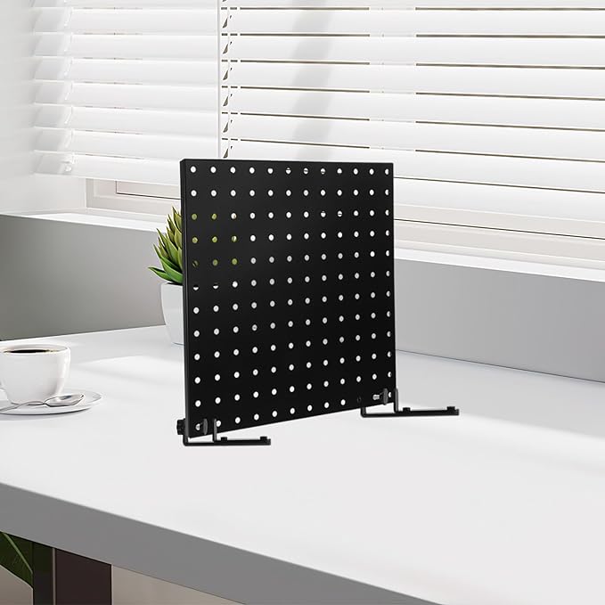 NUOBESTY 1 Pair Black T-Shaped Metal Pegboard Holder for Desk Edge Mounting Table Pegboard Display Brackets Work from Home Accessories