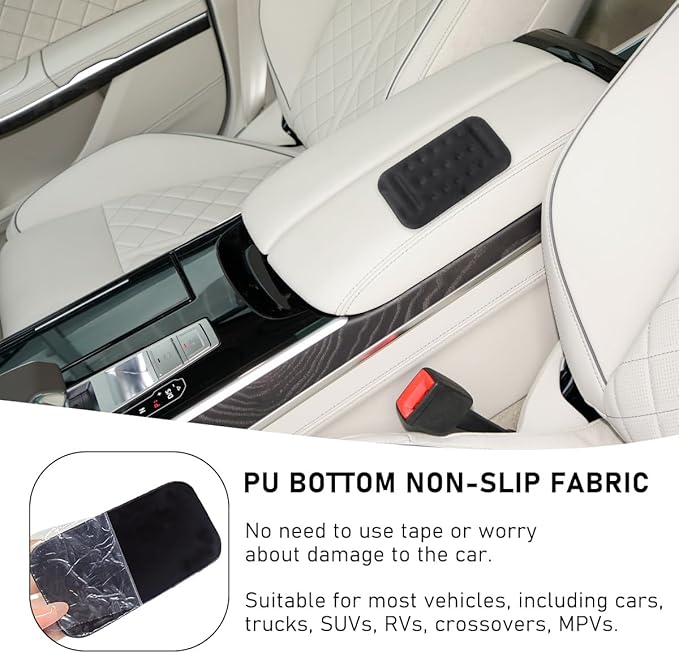 Wevdn 2 PCS Arm Rest Elbow Pads for Car, 5.1" × 2.6" Vehicle Door Thigh Support Armrest Pad with Memory Foam, Non-Slip Automotive Comfortable Elbow Fatigue Relief Wrist Rest Cushion