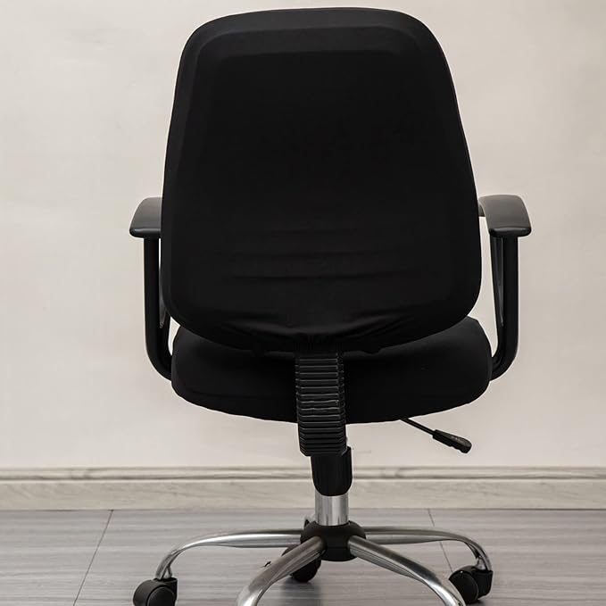 Melaluxe Computer Office Chair Covers, Protective & Stretchable Universal Chair Cover, Stretch Rotating Chair Slipcover (Black)