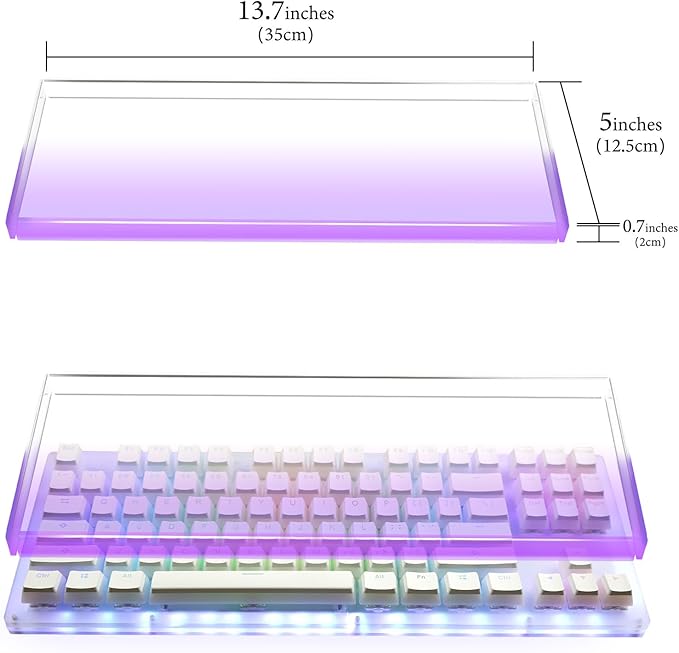 Geekria Acrylic Keyboard Dust Cover, for TKL 80% Compact 87 Key Mechanical Gaming Keyboard, Compatible with Logitech G915 TKL/G PRO (Gradient Purple)
