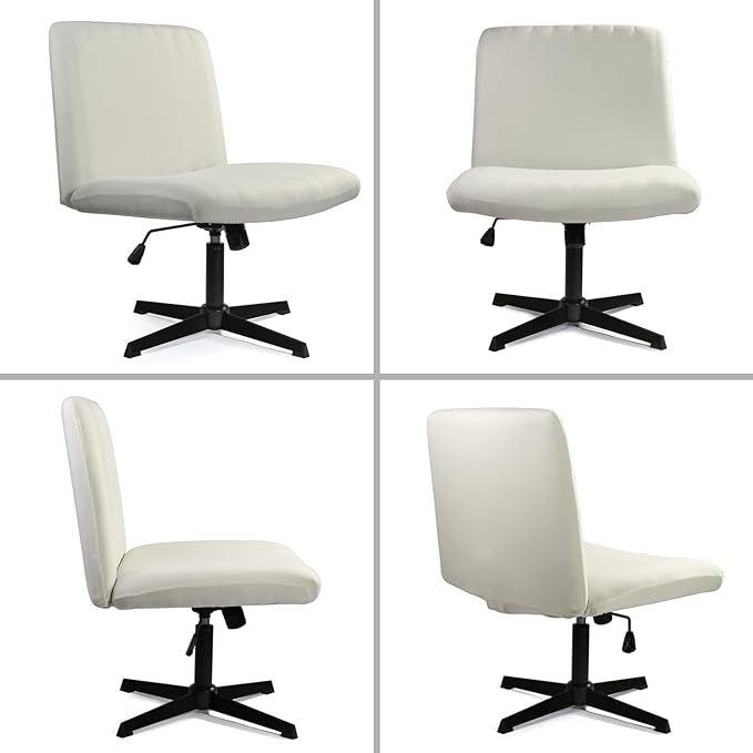 Iauddy Armless Criss Cross Office Desk Chair Cover Slipcover,Accent Mid Back Wide Swivel Task Vanity Slipper Chair Protector Stretch Removable Without Arms for Accent Chair