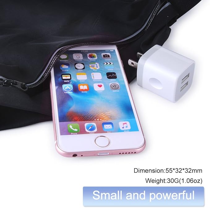 USB Wall Charger, Charging Adapter 3Pack 2.1A Dual Port USB Wall Charging Plug Block Head Box Travel Charger Cube Compatible iPhone 17 16 15 14 13 12 Pro Max XS XR 8 Plus,Pad,Pod,Samsung,Android Phone