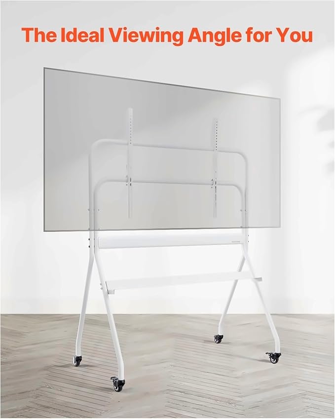 Rolling TV Stand with Wheels for 35-100 Inch TVs, Mobile TV Cart - Portable Monitor Stand, Max 198lbs, VESA 800x600mm